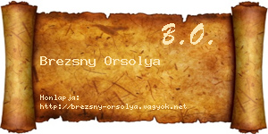 Brezsny Orsolya névjegykártya